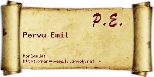 Pervu Emil névjegykártya